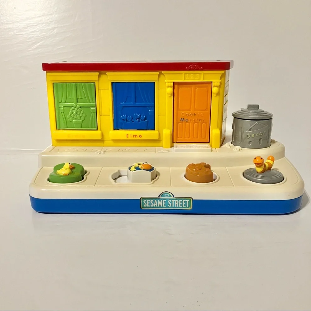 VTG Sesame Street Workshop Pop Up Poppin' Pals Musical Singing Toy Mattel *WORKS